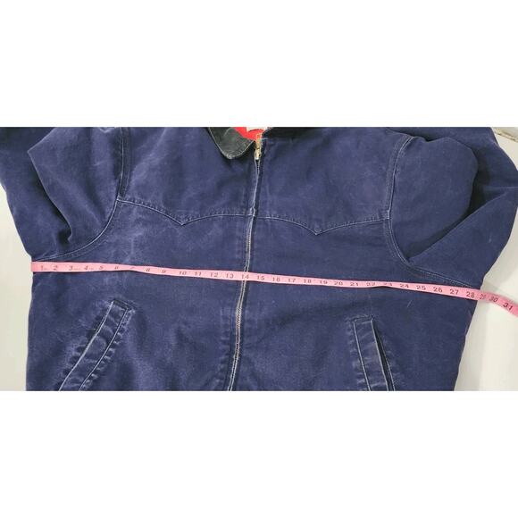 Vintage Carhartt Mens XL Blue Santa Fe Work Jacket Red Quilt Lined J14 Y2K USA - Picture 13 of 15